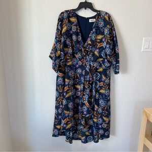 Eliza J Floral High Low Faux Wrap Dress Size 18W